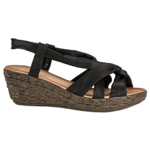 Sandálias de cunha preto