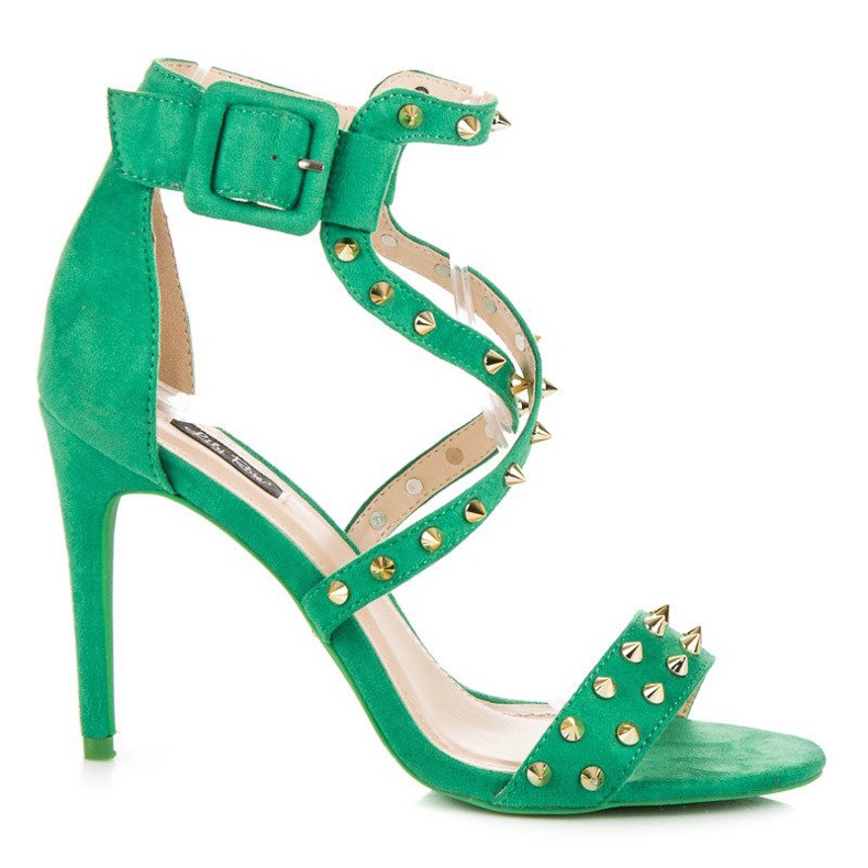 Sandálias verdes de salto alto