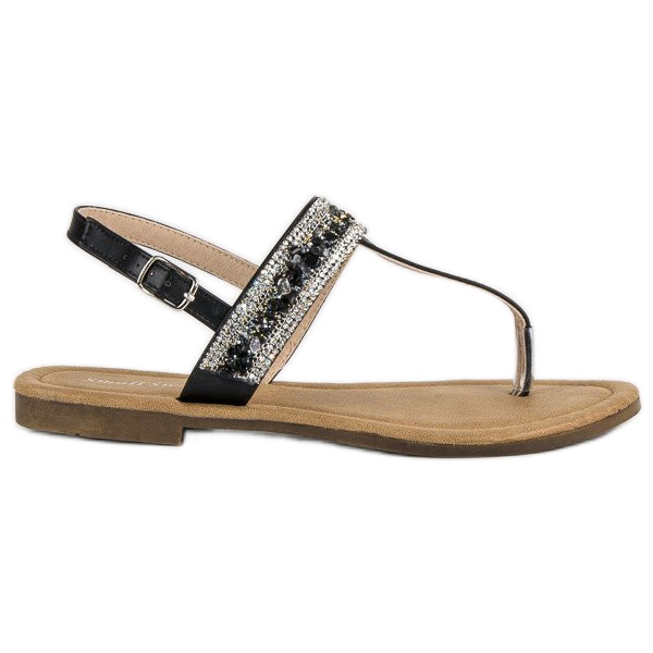 Small Swan Sandálias pretas de chinelos preto