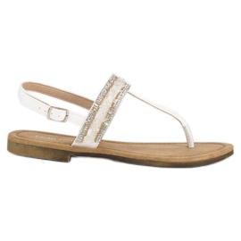 Small Swan chinelos brancos