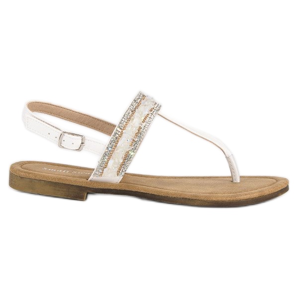 Small Swan chinelos brancos