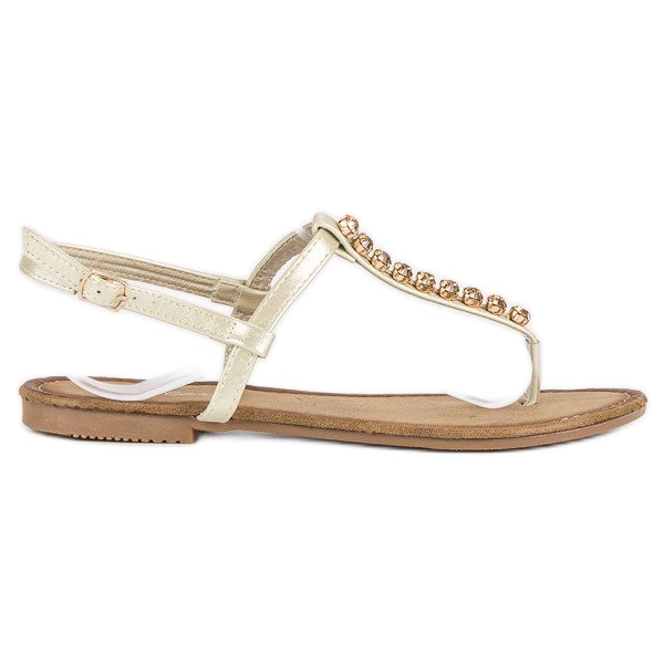 Comer sandálias douradas claras dourado