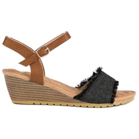 Sandálias de cunha confortáveis marrom