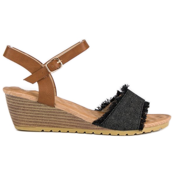 Sandálias de cunha confortáveis castanho