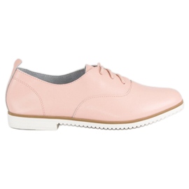 Sapatos de couro em pó MAZARO rosa