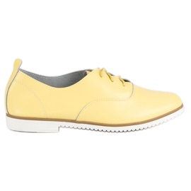 Sapatos de couro amarelo mazaro Sapatos de couro amarelo mazaro