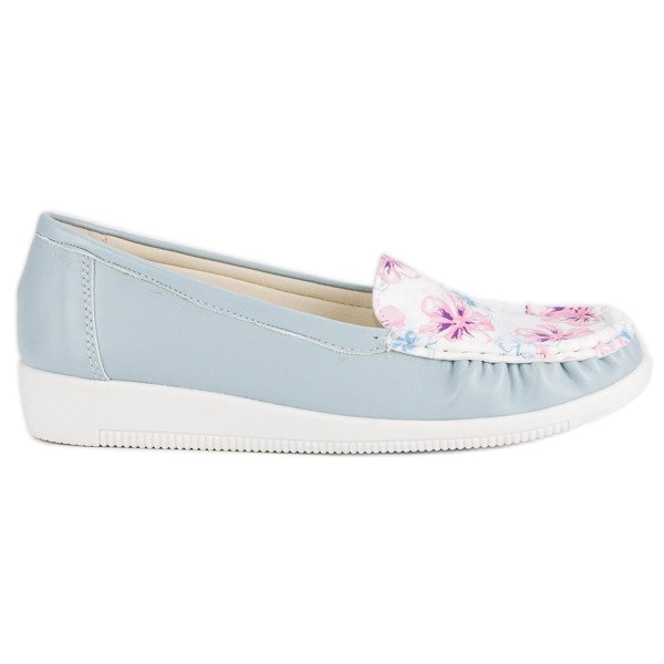 Tullo Mocassins Azuis Com Flores azul