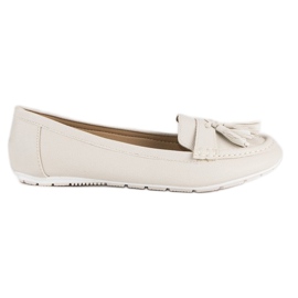 Tullo Mocassins bege com franjas