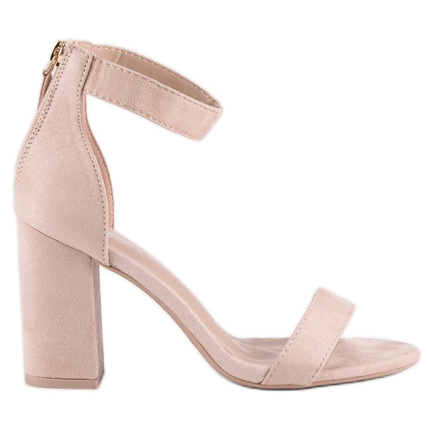 Sandálias de camurça com zíper castanho