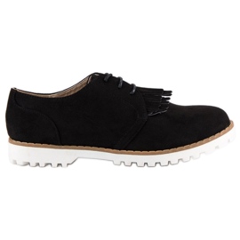 Sapatos boho de camurça amarrados preto