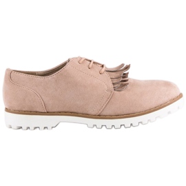 Sapatos boho de camurça amarrados castanho