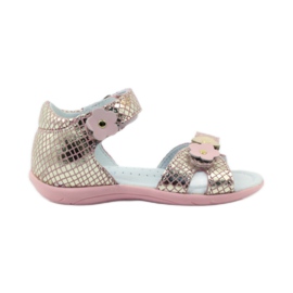 Flores de sandálias Bartek 31794 rosa amarelo