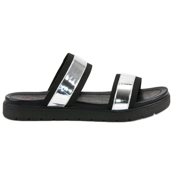 Kylie chinelos de espelho preto