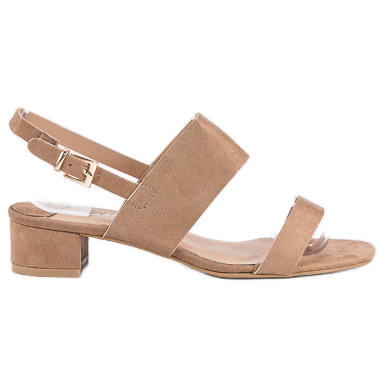 Fama Sandálias de salto baixo castanho