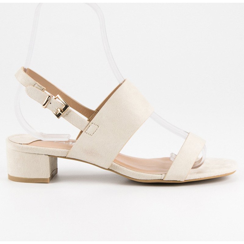 Fama Sandálias de salto baixo castanho