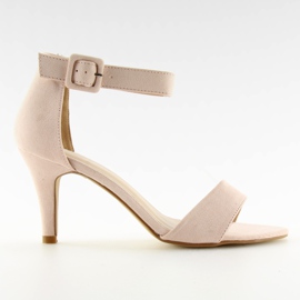 Sandálias de salto baixo rosa BL076