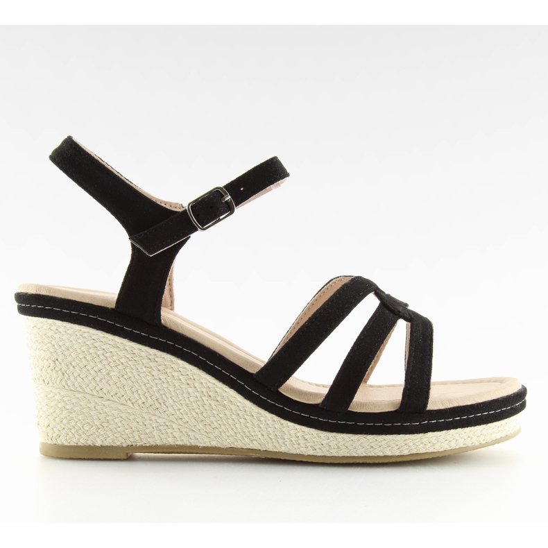 Sandália preta de salto baixo SR-2817 Preto