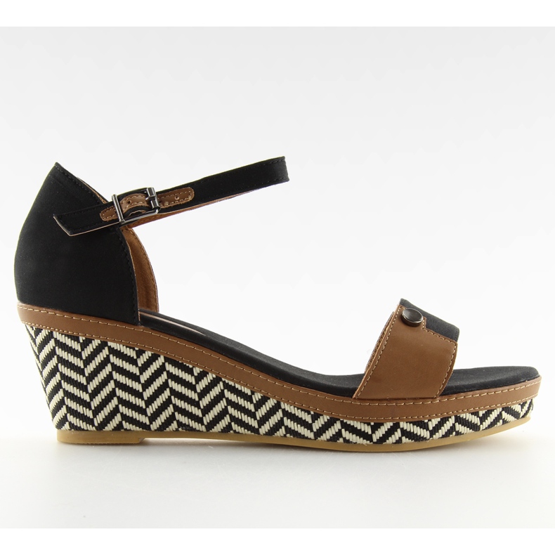 Sandálias pretas em cunhas J7731-8 pretas preto