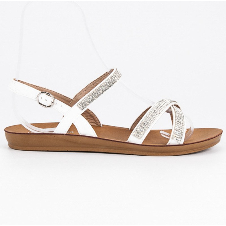 American Club Sandálias com enfeites americanos branco