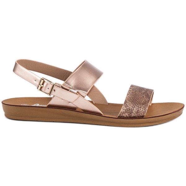 American Club sandálias americanas planas castanho