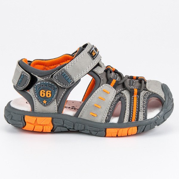 American Club Sandálias americanas de velcro cinza