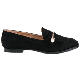 Brogues pretos com pérolas