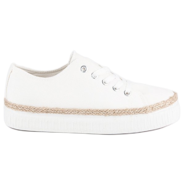 Kylie Trepadeiras com cordões na plataforma branco Kylie Trepadeiras com cordões na plataforma branco