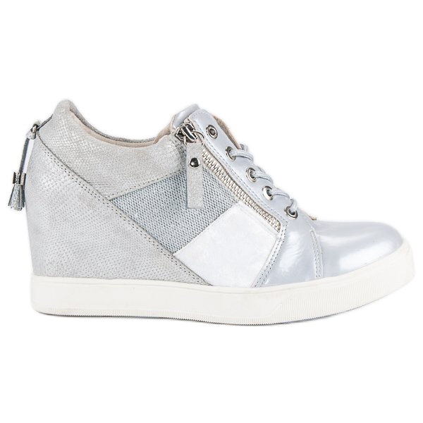 Kylie Tênis de cunha da moda cinza