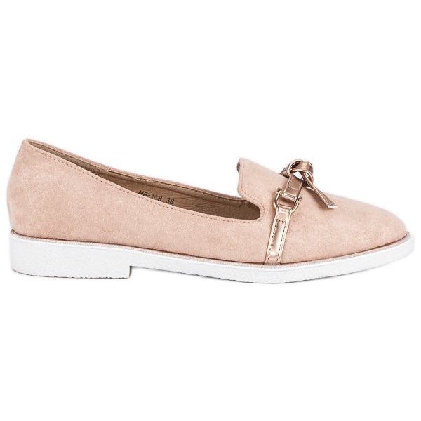 Bestelle sapatos de camurça elegantes rosa