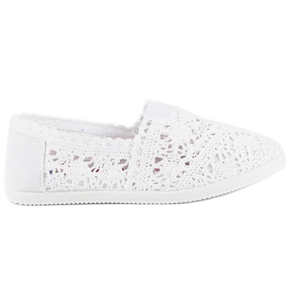 Bailarinas de renda branca branco