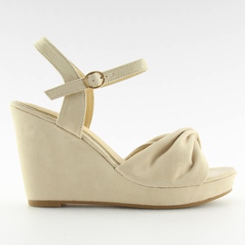 Sandálias de cunha bege JM-M214M bege