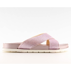 Chinelos rosa femininos rosa CK47P champanhe