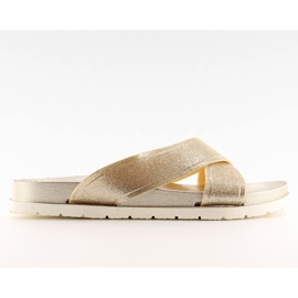 Chinelos de mulher dourados CK47P dourados