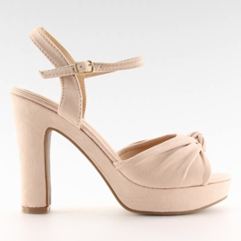 Sandálias bege no poste BJ1603-SD bege