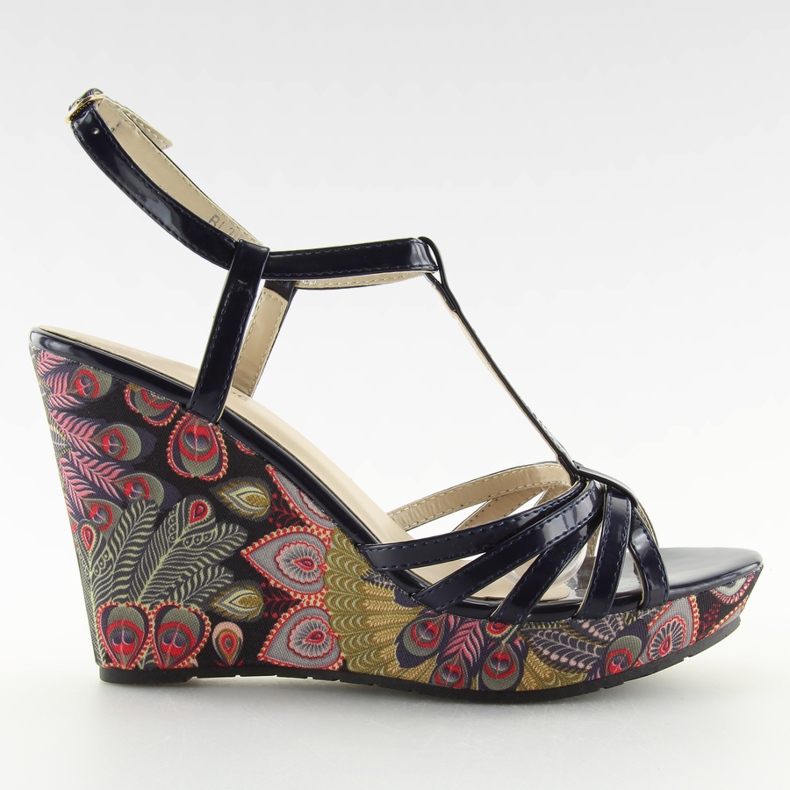 Sandálias de cunha BL201 navy azul marinho