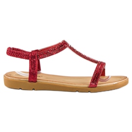 Fama Sandálias vermelhas com elástico vermelho Fama Sandálias vermelhas com elástico vermelho