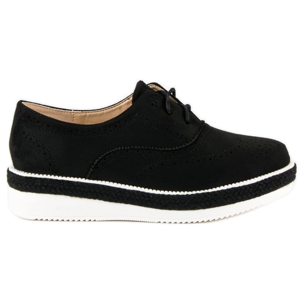 Erynn Sapatos de camurça com atacadores preto