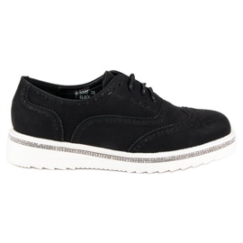 Ideal Shoes sapatos pretos com cadarço
