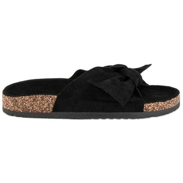 Bestelle chinelos de camurça preta preto