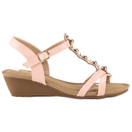 Sandálias de cunha rosa Sandálias de cunha rosa