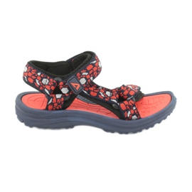 Sandálias American Club 8122 com inserção de espuma azul marinho laranja