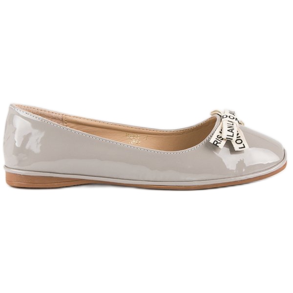 Ideal Shoes bailarinas lacadas cinza