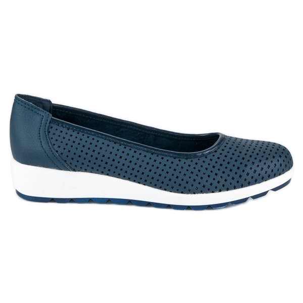 Bailarinas de couro vinceza azul