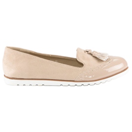 Super Me Mocassins Bege Com Franjas