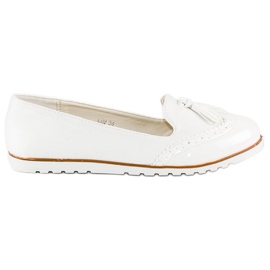 Super Me Mocassins brancos com franjas
