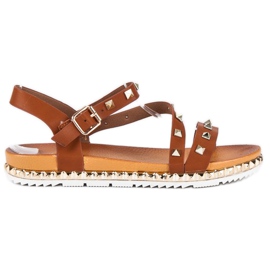 Anesia Paris Sandálias marrons com tachas marrom