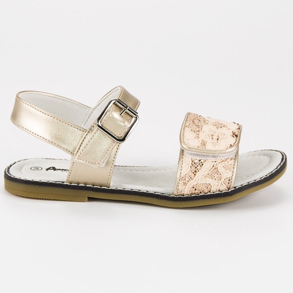 American Club Sandálias americanas de ouro dourado