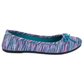 McKey Bailarina com Nervuras Têxtil azul rosa