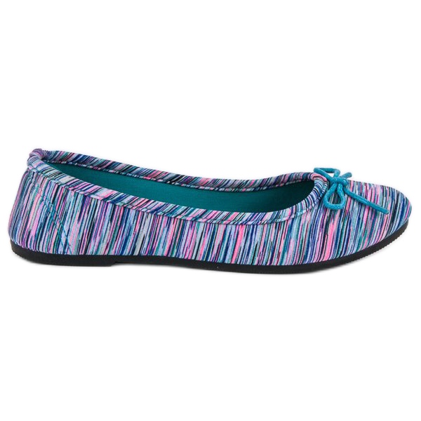 McKey Bailarina com Nervuras Têxtil azul rosa