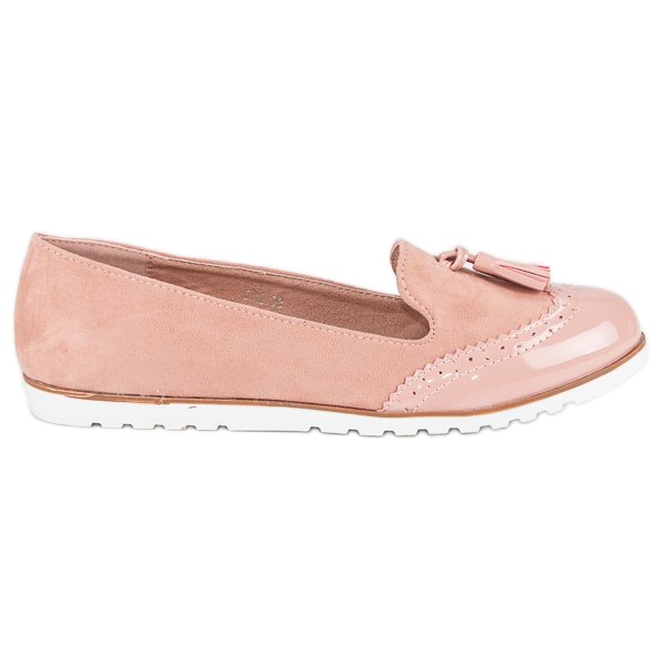Super Me Mocassins rosa com franjas